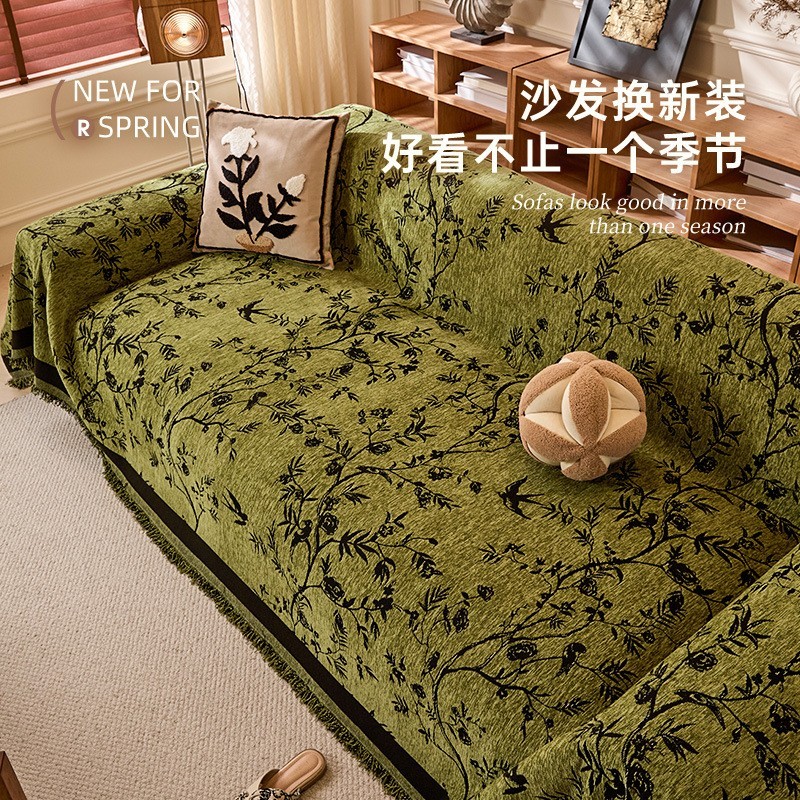 法式复古沙发垫盖布套罩全包防滑中古风沙发巾全盖毯防尘四季通用图2