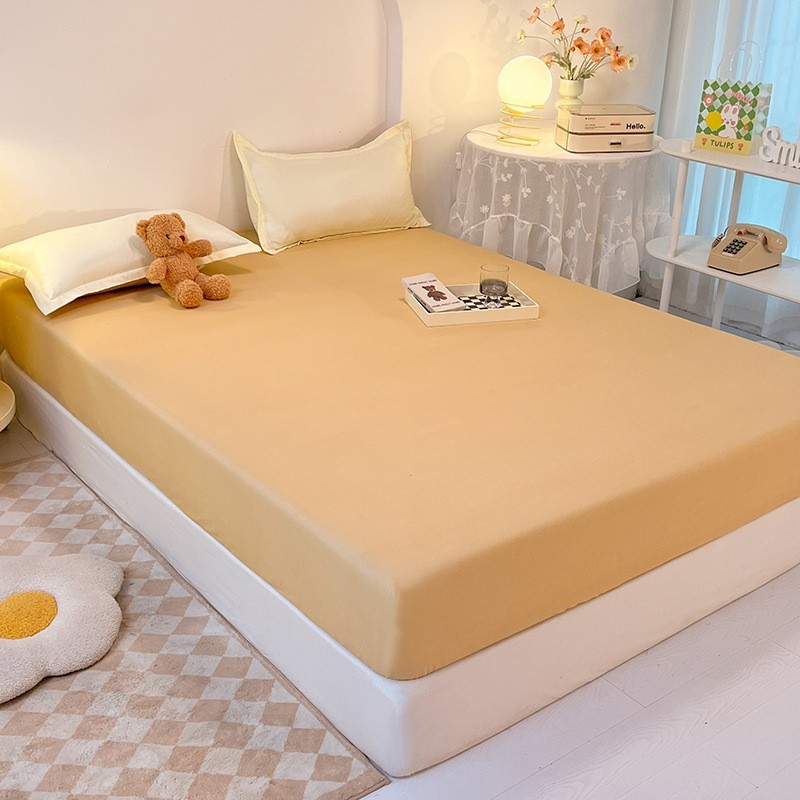 厂家 纯色磨毛床套纯色床笠酒店床垫席梦思保护罩单件图3