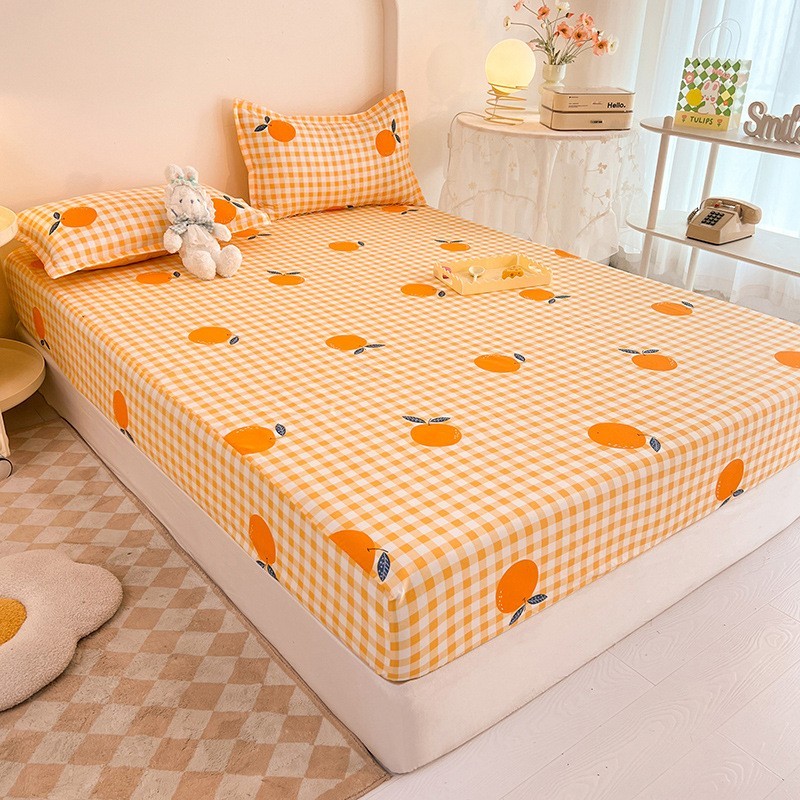 床罩防尘罩学生宿舍床笠四季水洗棉单件床垫保护套包床套三件套图2