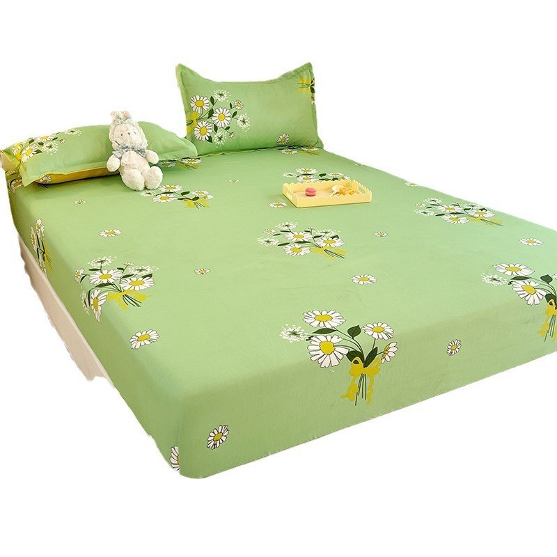 床罩防尘罩学生宿舍床笠四季水洗棉单件床垫保护套包床套三件套图5