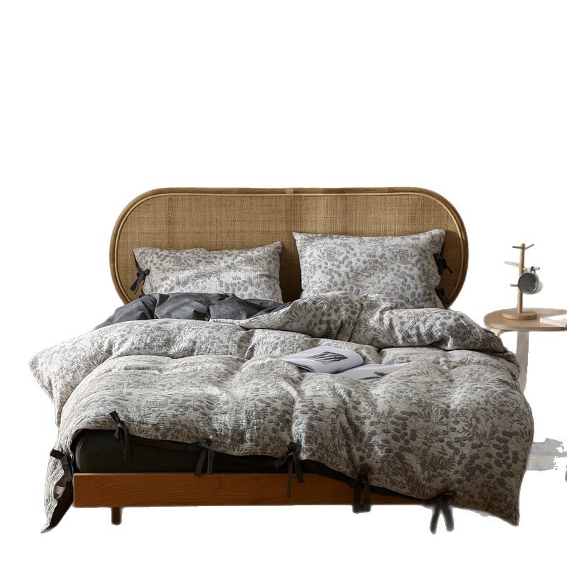 A类母婴双层纱布四件套100全棉被套纯棉裸睡床单床笠日式床上用品图5