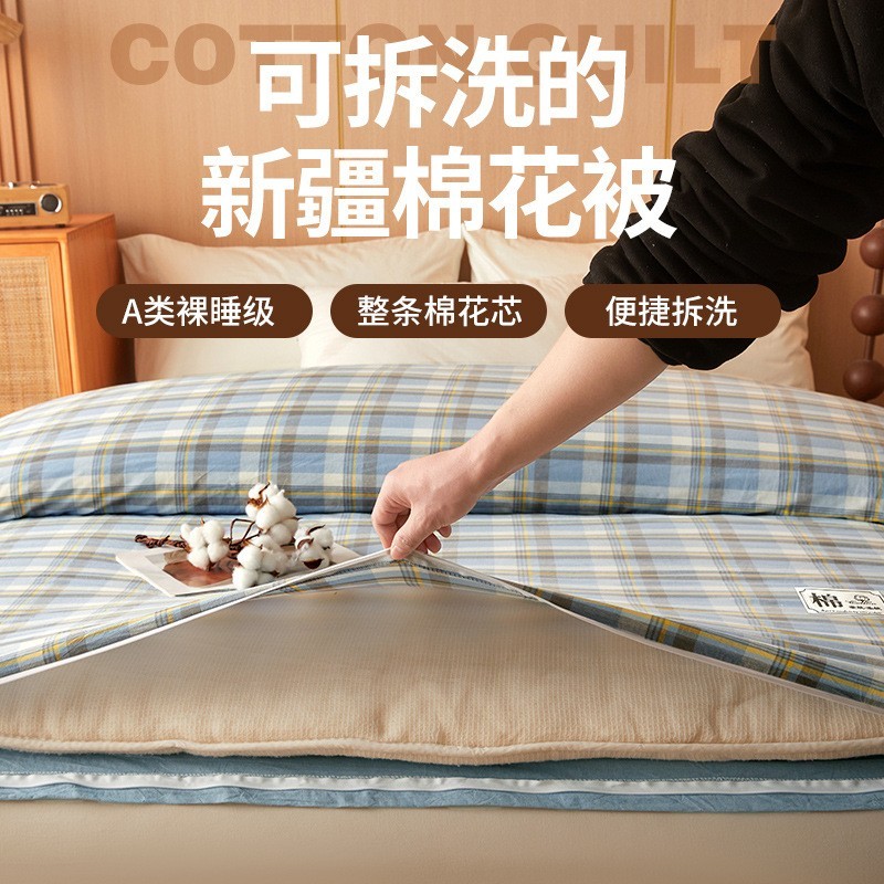 a类新疆棉花被可拆洗春秋冬被学生宿舍被子单双人棉花被芯图2