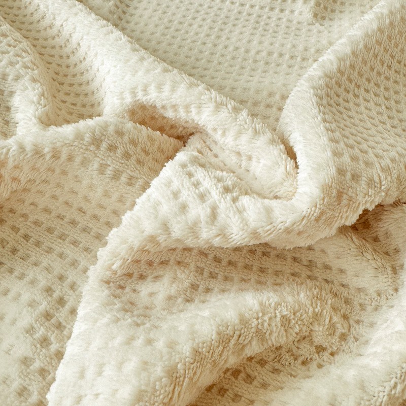 纯色华夫格牛奶绒床单单件冬季加厚珊瑚绒被单三件套宿舍单人床单图4