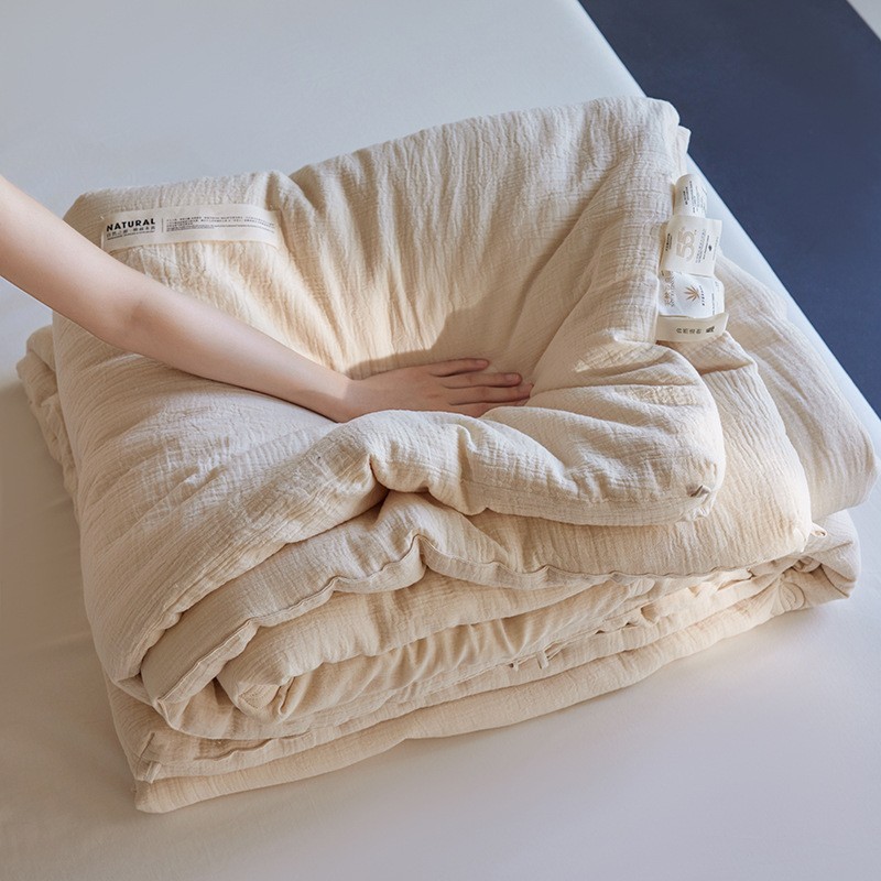 A类棉麻55%大豆纤维被芯轻柔保暖春秋被夏凉被子冬被加厚双层纱被图3