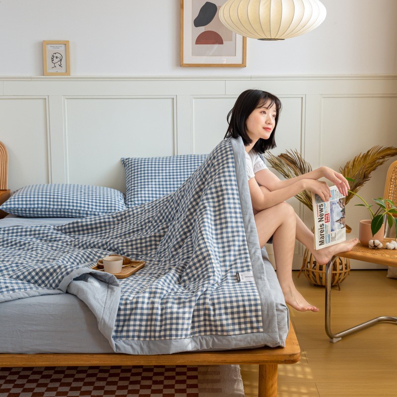 A类全棉夏凉被里外纯棉被子夏被亲肤舒适单双人空调被学生宿舍被图3