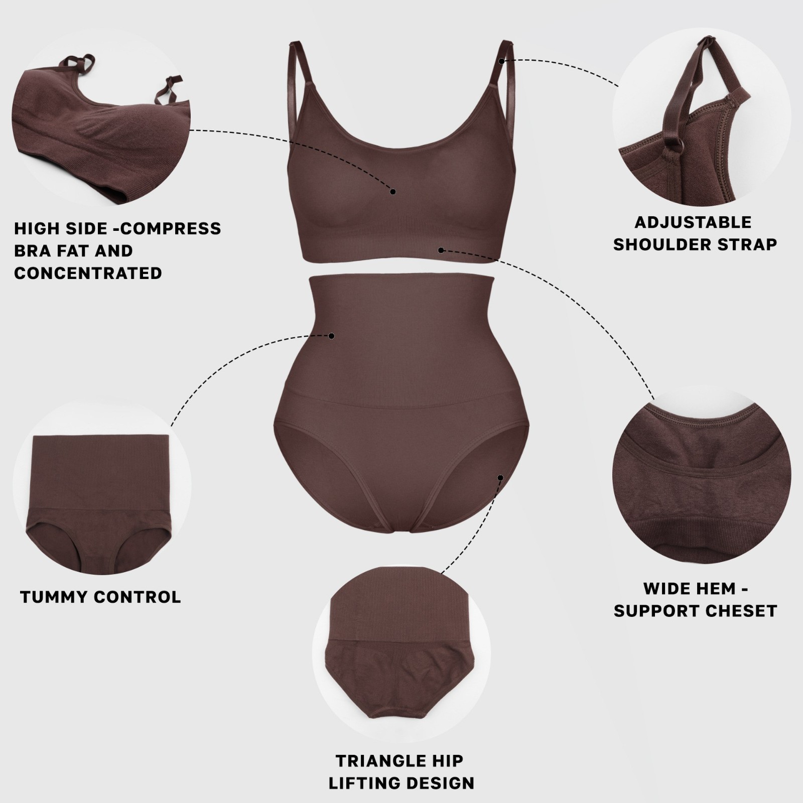 无缝塑身内衣套装无钢圈吊带背心收腹裤两件套可定制logo图2