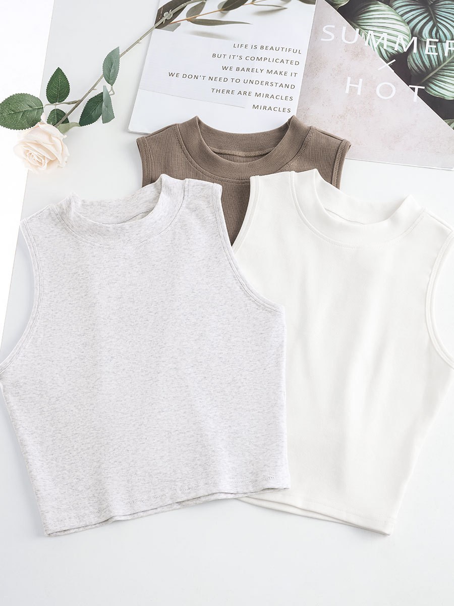 短款圆领背心女2025春夏新款辣妹吊带上衣显瘦露脐无袖内搭t恤女图4