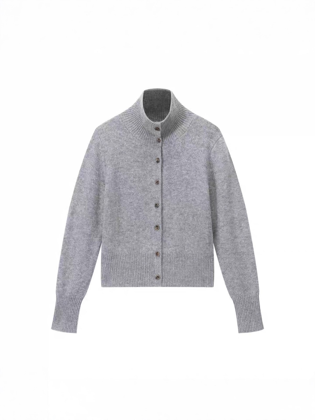 复古松弛~100羊毛点子纱半高领针织开衫短款毛衣女图5