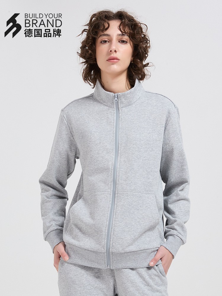 新款连帽立领秋冬毛圈针织拉链卫衣300g潮流休闲开衫外套图2