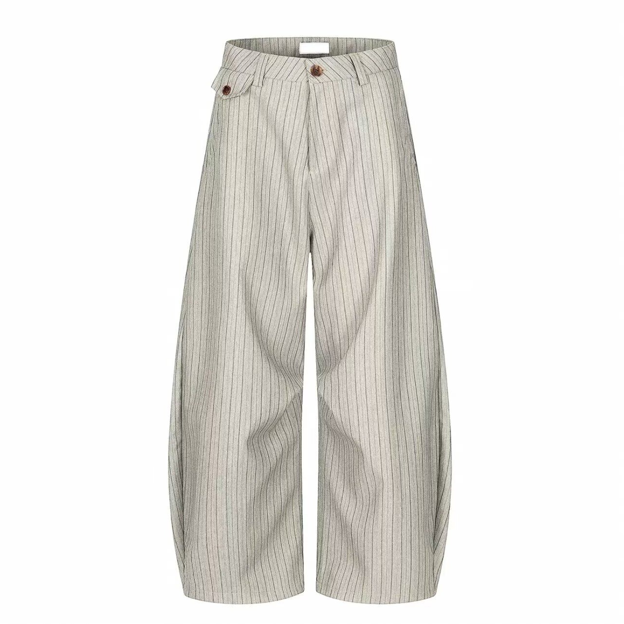 2026春秋美式复古老钱风竹节绑带垂感西装裤男宽松直筒小众休闲裤图4