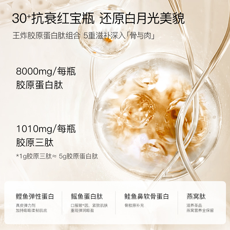 双仓 胶原蛋白肽口服液 小分子透明质酸钠 鱼胶原蛋白燕窝肽阿胶肽饮品图3